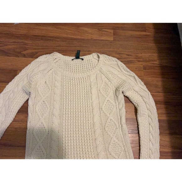 Lauren Ralph Lauren Sweaters - Lauren Ralph Lauren Sweater Women's Size S Cream Cable Knit Crewneck Coastal LS